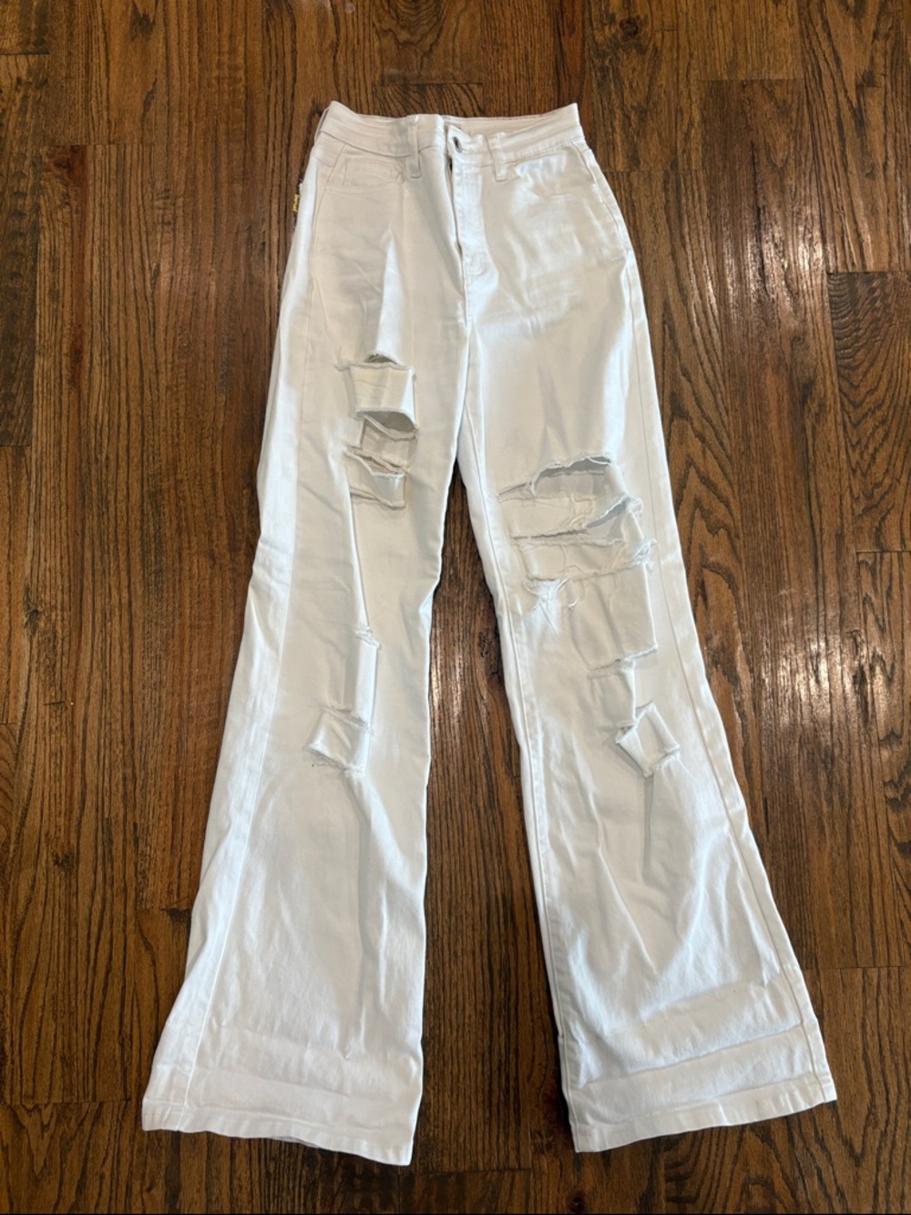 Vibrant White Flare Jeans